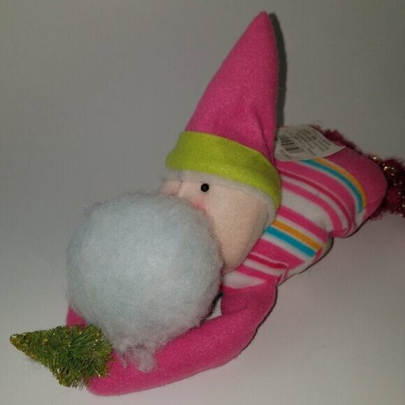 NWT Hancock Fabrics Plush Decoration Christmas Tree Bubble Elf Pink Green White - Picture 2 of 6